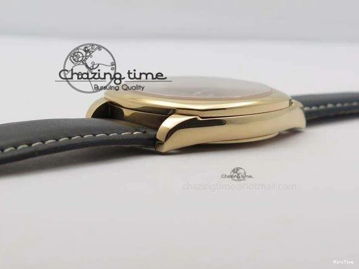 MiroTime 0209 Cozy Cellini Date RG Rose Gold Dial Stick Markers On Black Leather Strap A 3873